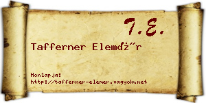 Tafferner Elemér névjegykártya